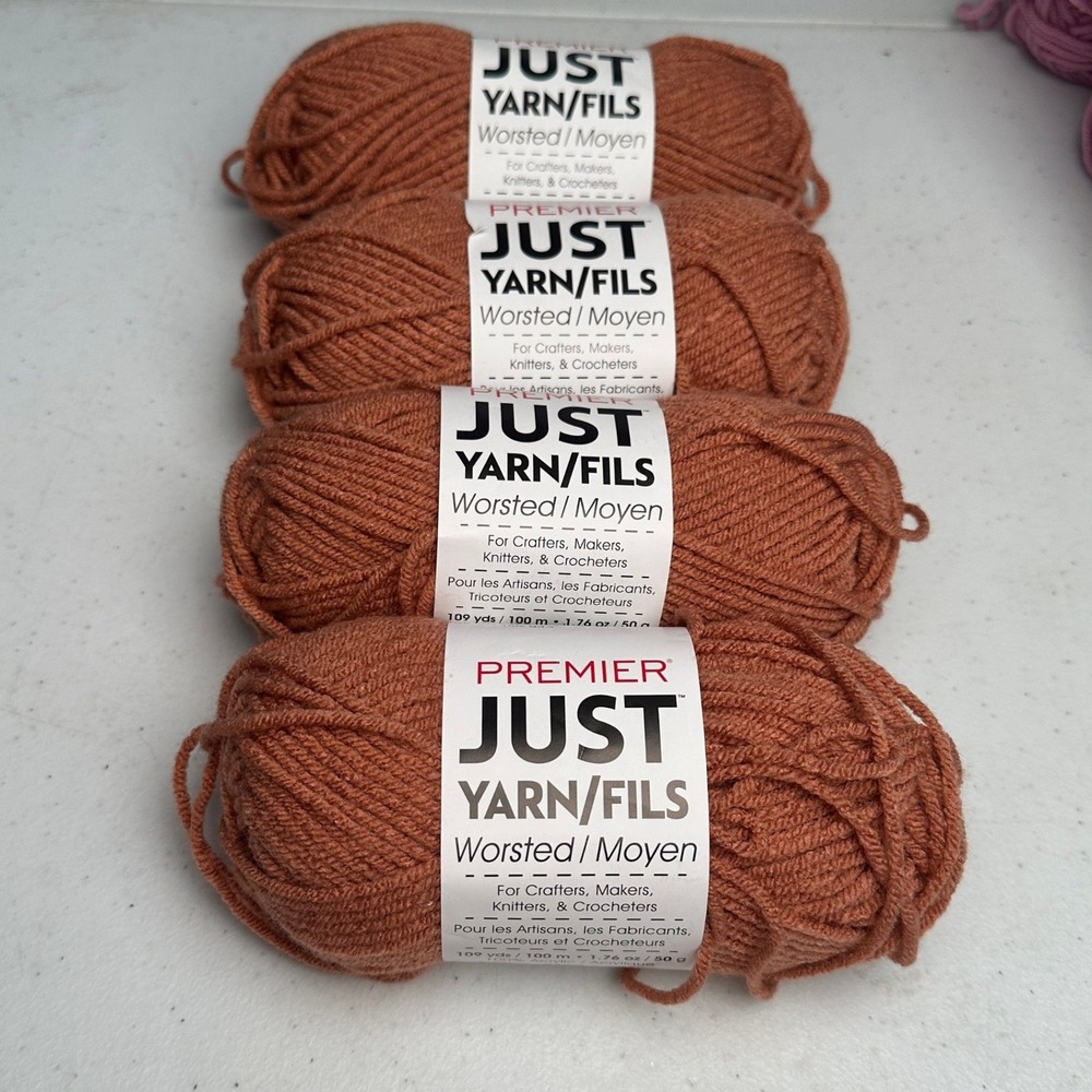 Premier Just Yarn Worsted Sandstone Lot of 4 Skeins 100% Acrylic Matching Lot#